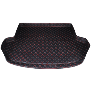 Luxus 360 Fit Premium Diamond Custom Trunk Mats Black&black Red Stitching 