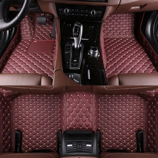 Custom Logo Sports High-End Waterproof Car Flooring Luxury Full Set 4 Pieces Leather Floor Carpet 5D Car Floor Mats