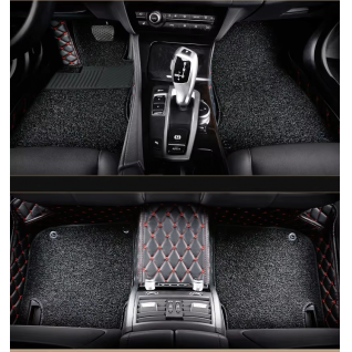 Customized Logo Double Stitching Car Flooring PVC Leather Luxury Floor Carpet 3D 5D Car Mats for Car