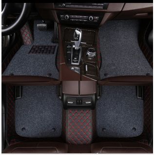 Auto Accessories Dual Stitching Leather Mats All Weather Waterproof Luxury Car Carpet Set Customized Car Floor Mat