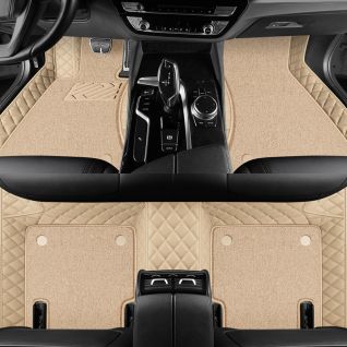 ECO Friendly PVC Leather+Coil Ring Double Layer Customized Luxury Full Set Car Floor Mats