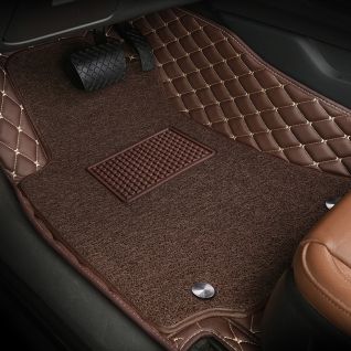 Double Layer Hot Pressed Customized Eco Friendly Luxury Leather Car Floor Mats
