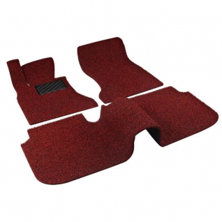 Deluxe Red Coil Car Floor Mats with Anti-Slip Heel Pad 4-Piece Set