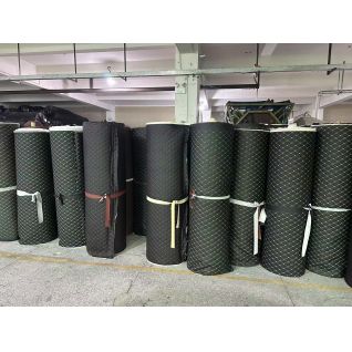 Soft Foam Laminated PVC Material with Embroidery for Car Accessories Use